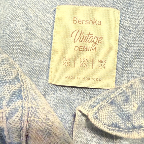 Bershka Light Blue Cropped Denim Jacket - Picture 6 of 7